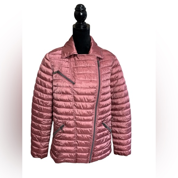 Badgley Mischka Lightweight Packable Quilted Jacket Women’s Small Mauve Pink - Picture 2 of 9